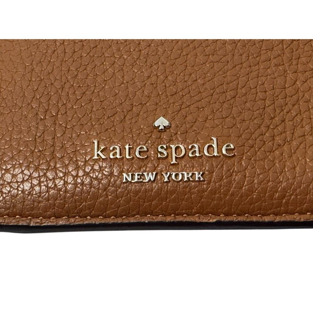 KATE SPADE New York Leila Small Card Holder Brown Genuine Pebbled Leather NEW - Picture 5 of 6